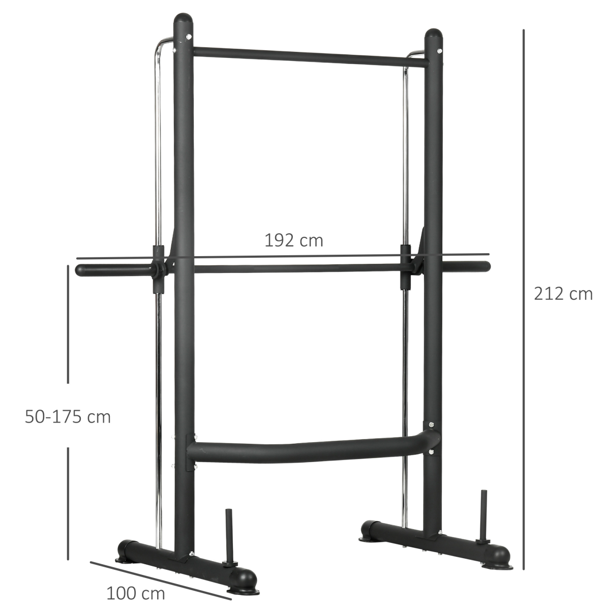 HOMCOM Adjustable Squat Rack with Pull Up Bar and Barbell Bar for Home Gym - Image 3