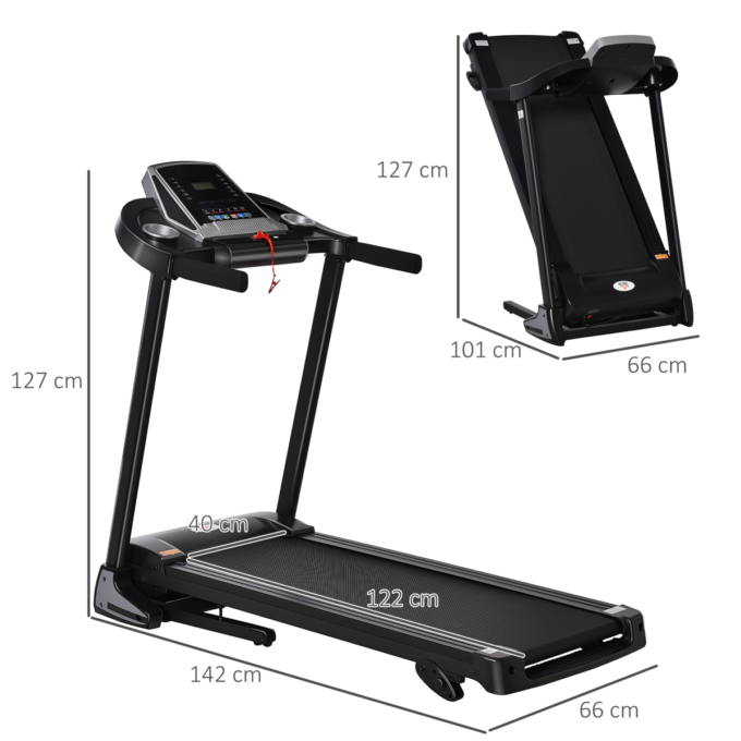 Folding 12km/h Electric Treadmill Running Machine Incline LED Display HOMCOM