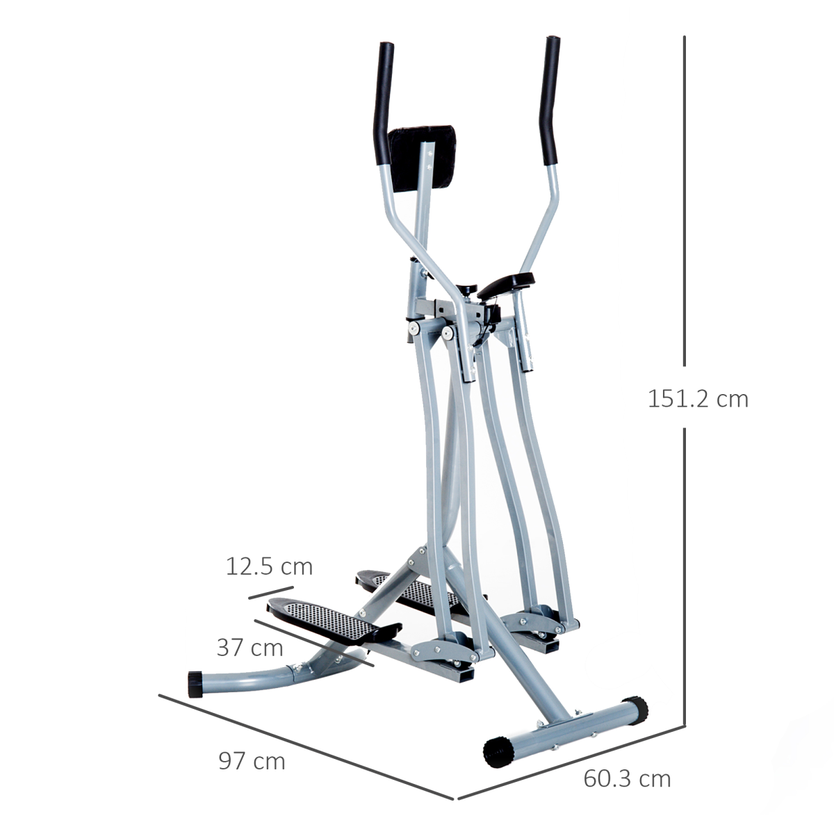 Air Walker Glider Cross Trainer Fitness Machine with LCD for Home Gym HOMCOM - Image 3