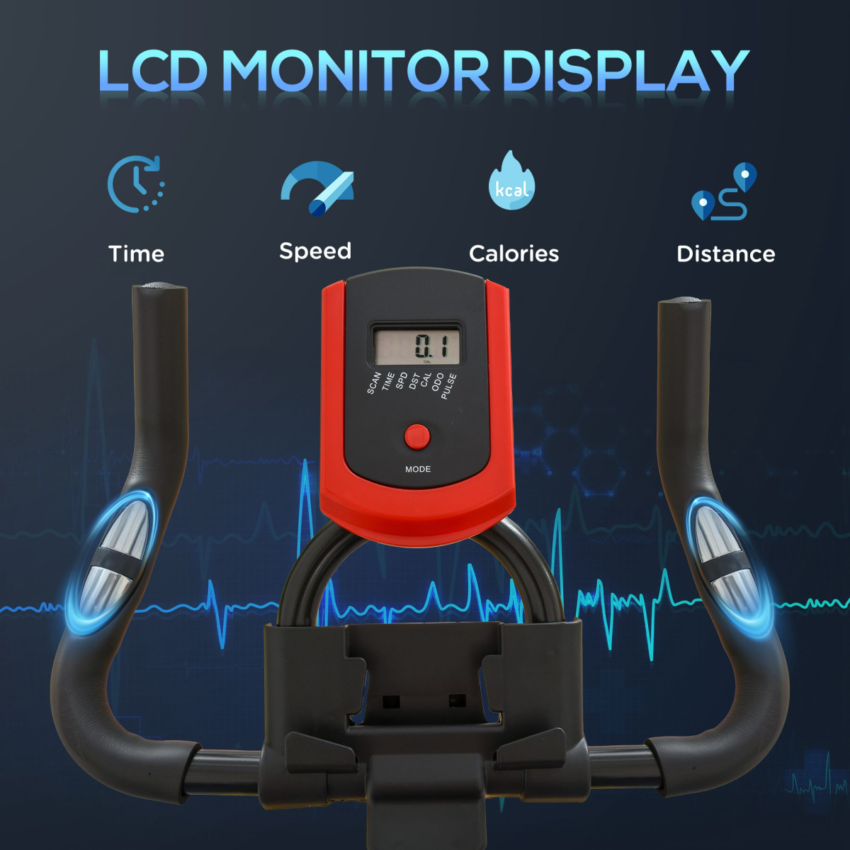 HOMCOM Indoor Exercise Bike with Adjustable Height, Resistance - Image 3