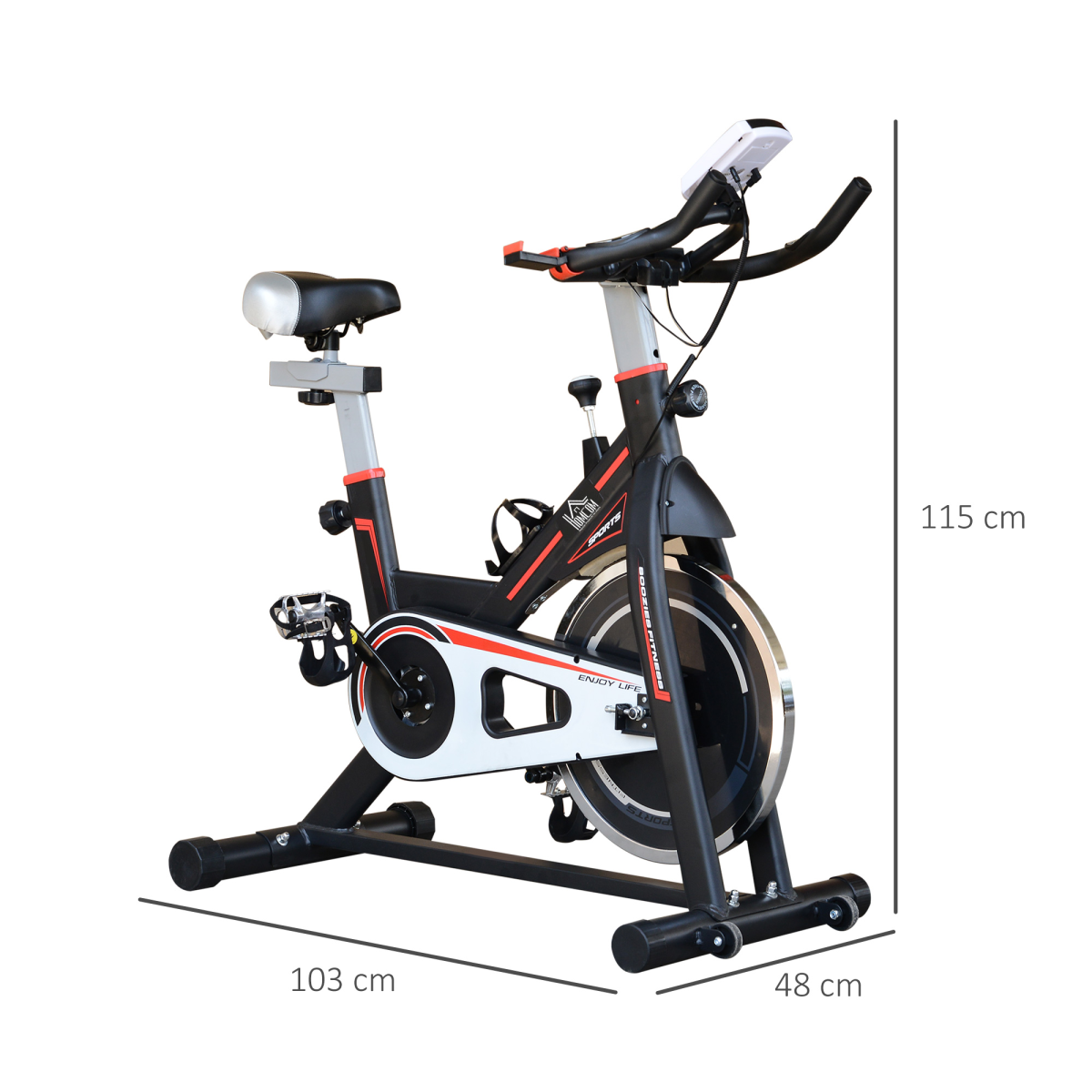 HOMCOM 8kg Flywheel Exercise Racing Bicycle Cardio Adjustable Resistance LCD - Image 3