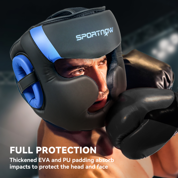SPORTNOW Boxing Headguard w/ Adjustable Strap for Sparring Kickboxing