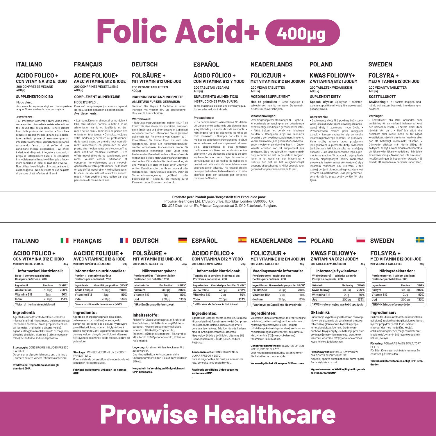 Folic Acid Tablets 400 mcg - 400 Vegan Vitamin B9 Tablets - Image 5
