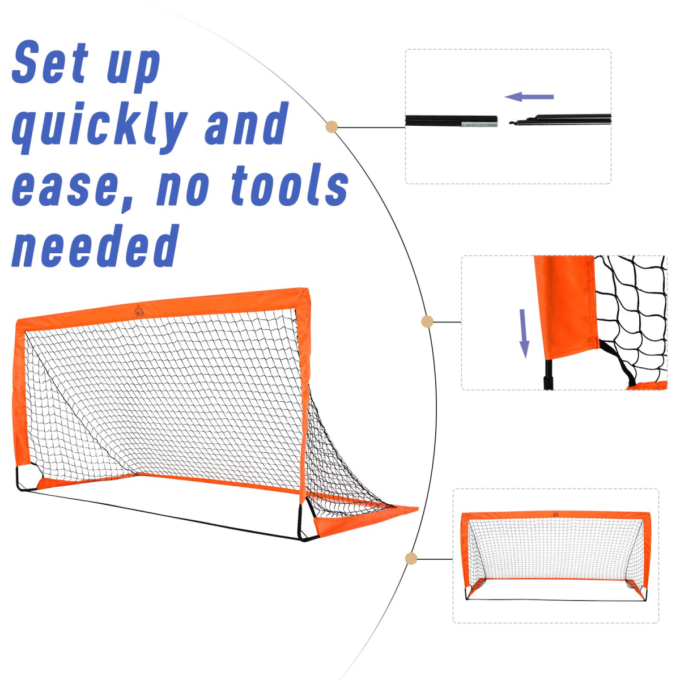 HOMCOM Football Goal Folding Outdoor with All Weather Net 6'x3'