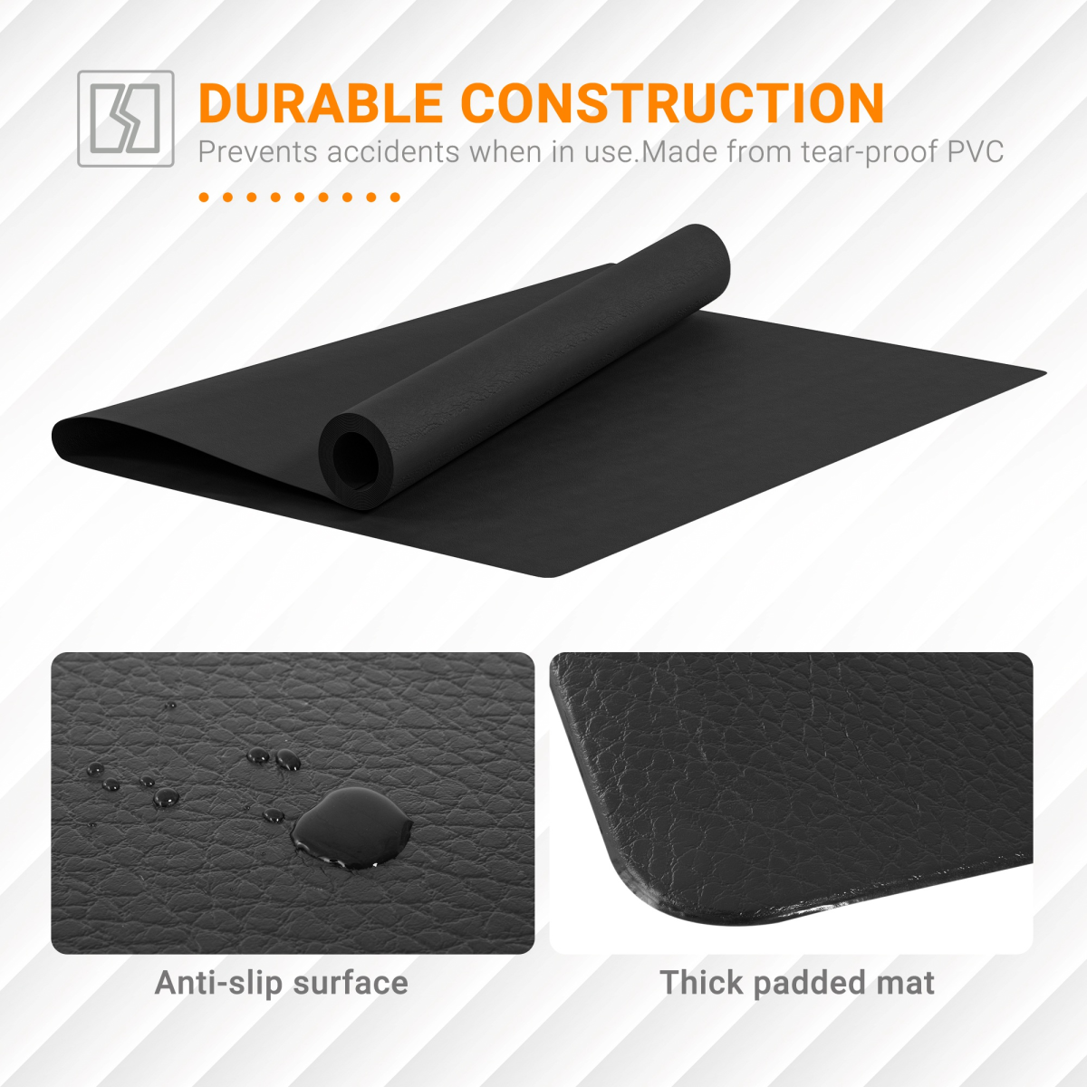 Thick Equipment Mat Gym Exercise Fitness Workout Tranining Bike Protect HOMCOM - Image 5
