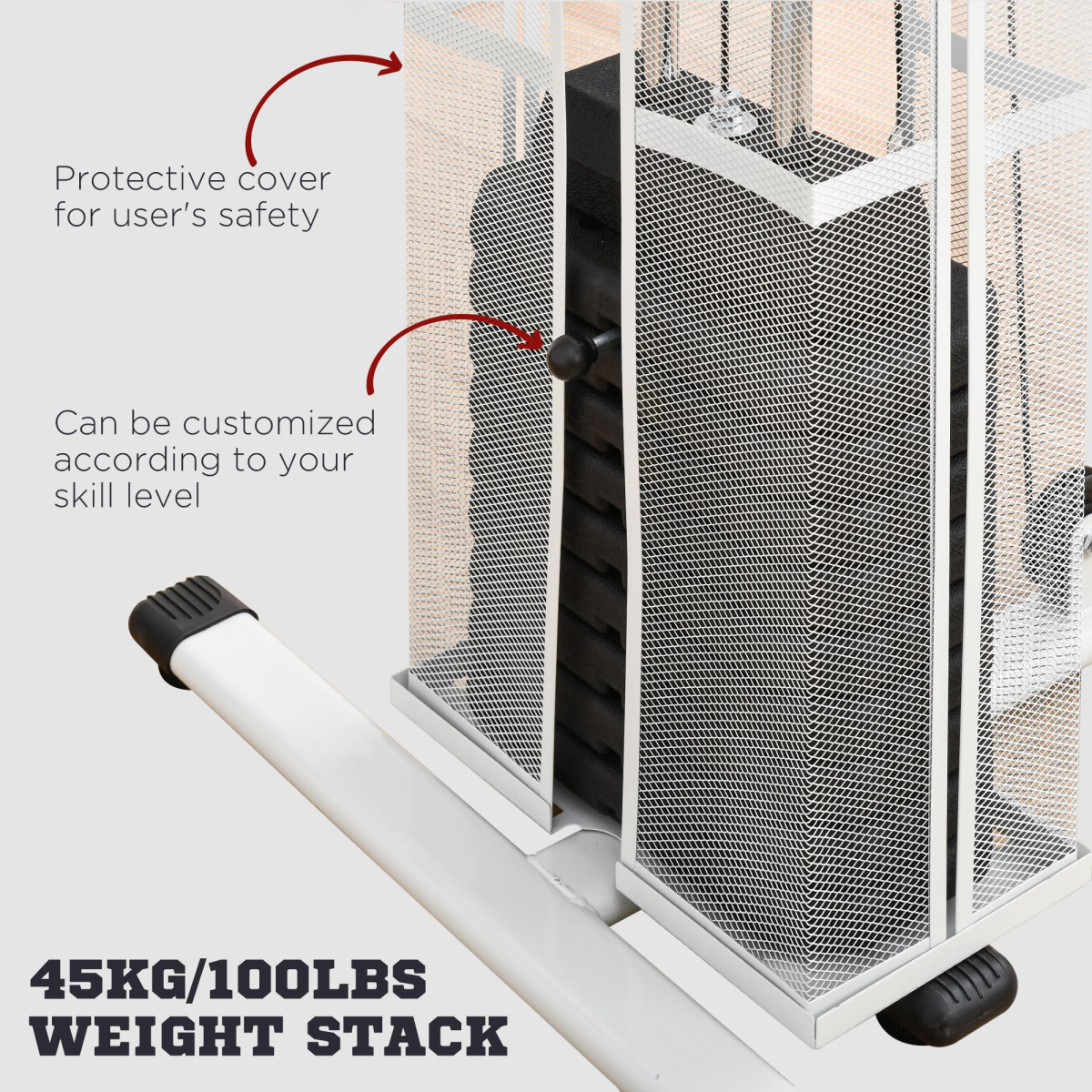 HOMCOM Multifunction Home Gym Weight Training Station Machine White - Image 5