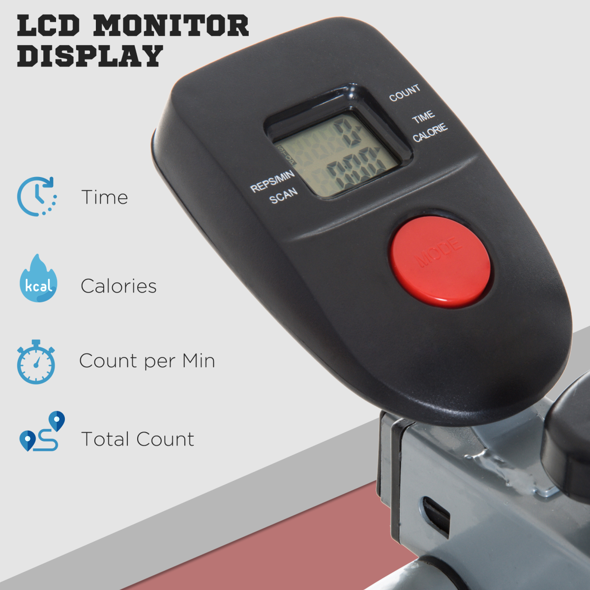 Air Walker Glider Cross Trainer Fitness Machine with LCD for Home Gym HOMCOM - Image 5