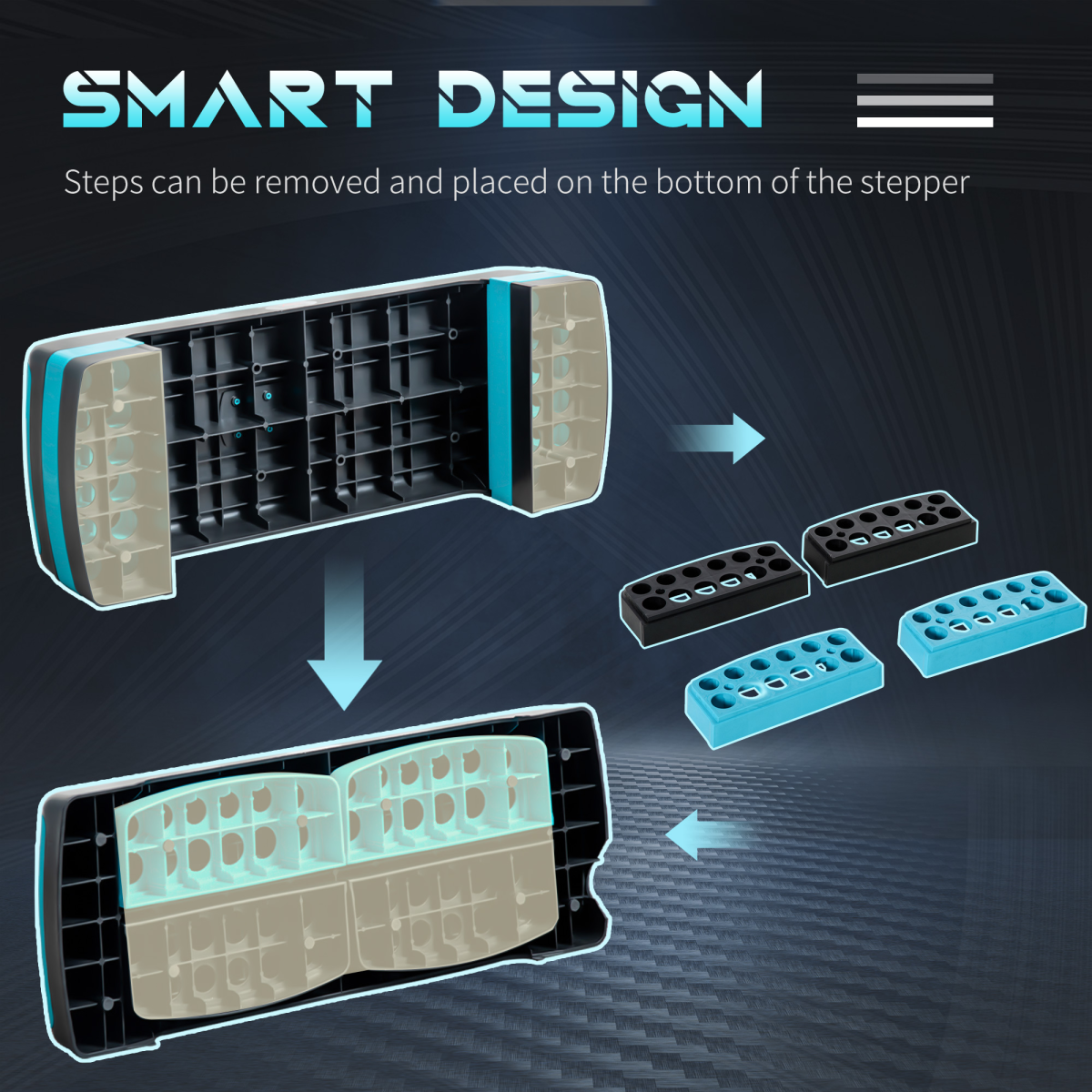 Aerobic Step Three-Level Adjustable Exercise Stepper for Home, Office HOMCOM - Image 5