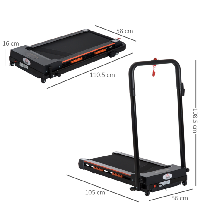 HOMCOM 1-6 km/h Folding Motorised Treadmill Walking w/ Remote Control