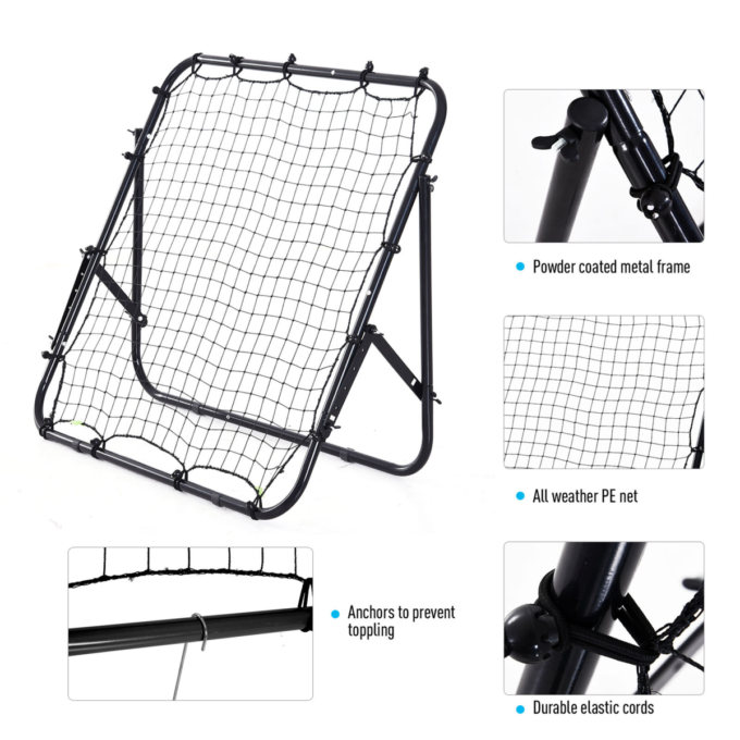 Rebounder Net Kids Adults Football Training Aid Practice Adjustable HOMCOM
