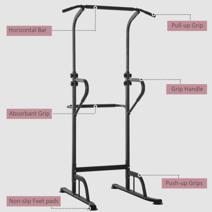 Power Tower Dip Station Pull Up Bar Multi-Function Push Up Equipment Home Gym