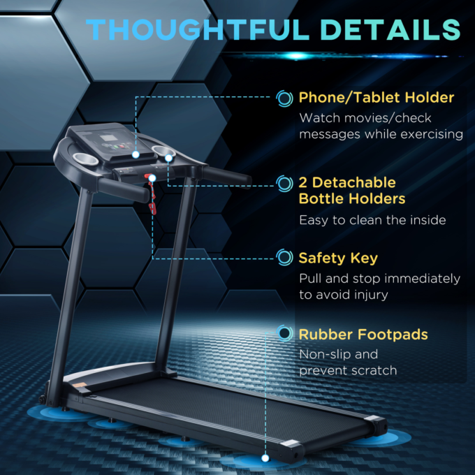 Treadmill 1.5HP Electric Motorised Running Machine w/ LED Display HOMCOM