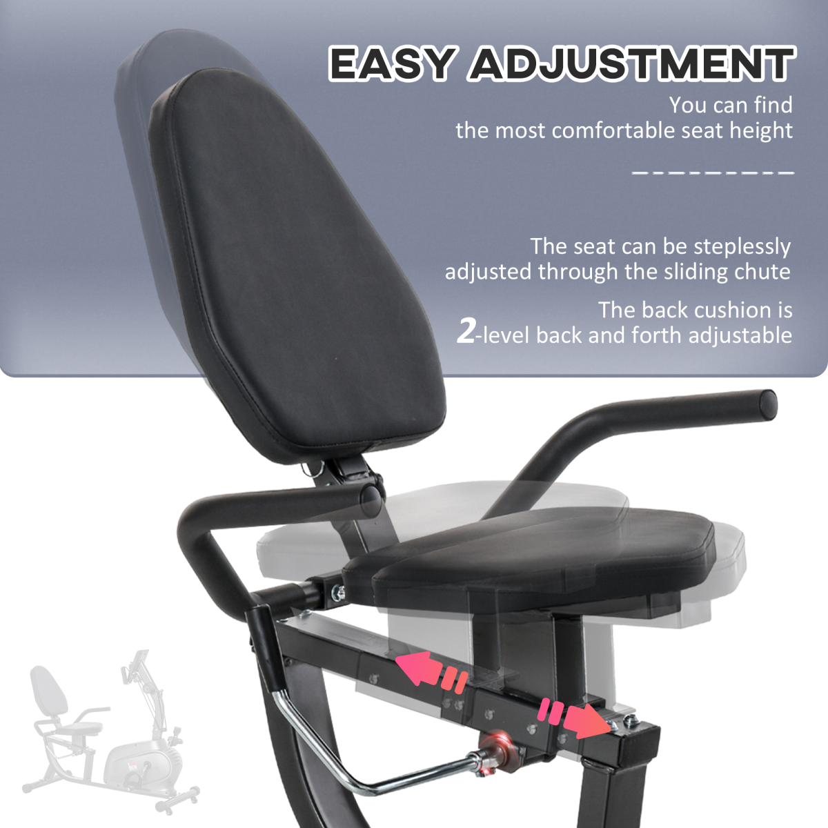 Exercise Training Stationary Cycling Bike w/ LCD Monitor & Pad Holder HOMCOM - Image 6
