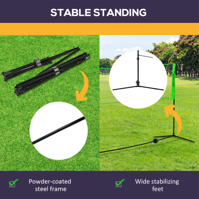 SPORTNOW Badminton Net Set, Height Adjustable Net for Pickleball, Volleyball