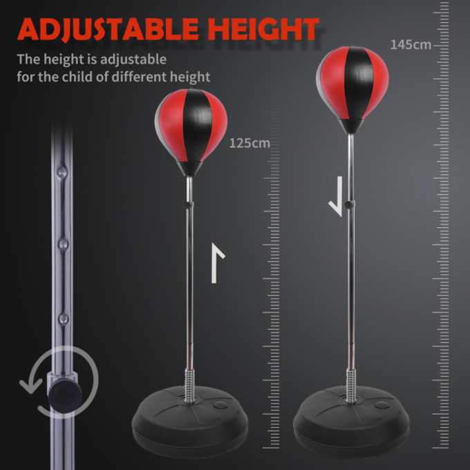 Adjust Kids Training Boxing Punching Ball Bag Boxing Punching w/ Gloves HOMCOM