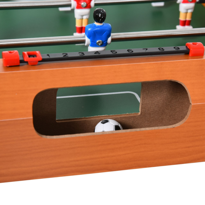 Wooden Soccer Football Table 84.5cm Arcades Game Room Bar, 2 Foosballs HOMCOM