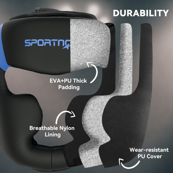 SPORTNOW Boxing Headguard w/ Adjustable Strap for Sparring Kickboxing