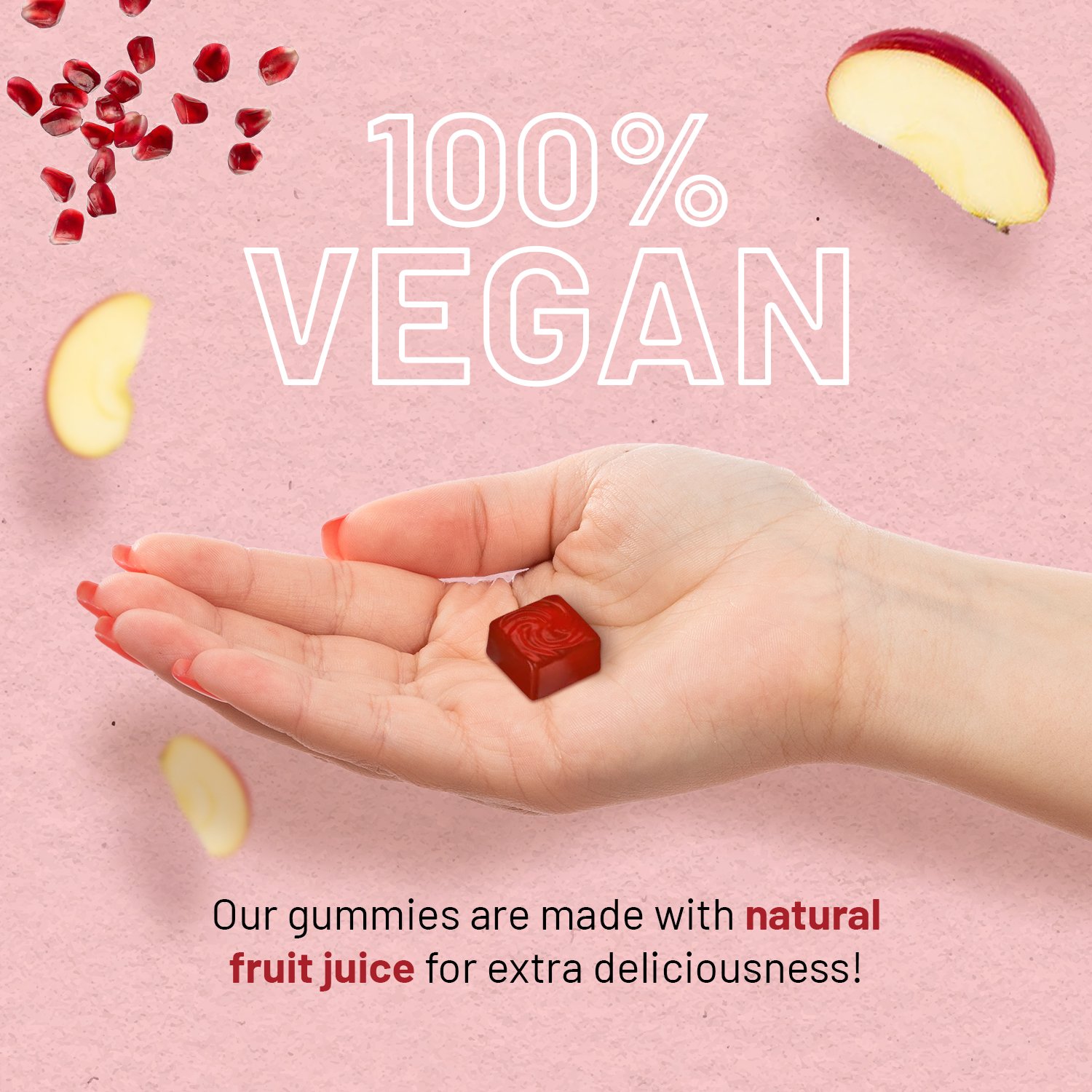 Vegan Apple Cider Vinegar Gummies | Apple Flavour | High Strength 1000mg with Vitamin C, Chromium and Pomegranate - Image 6