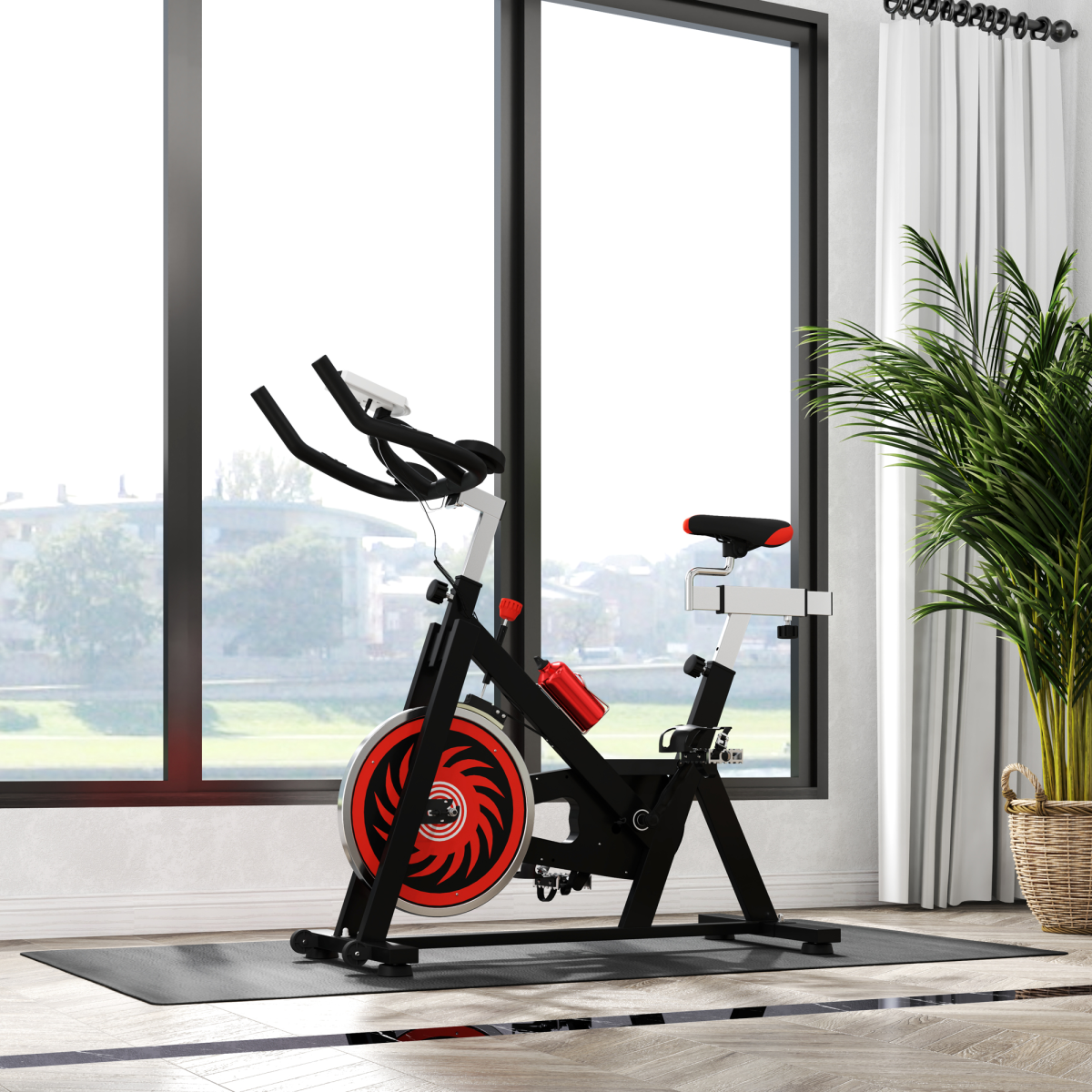 Thick Equipment Mat Gym Exercise Fitness Workout Tranining Bike Protect HOMCOM - Image 8