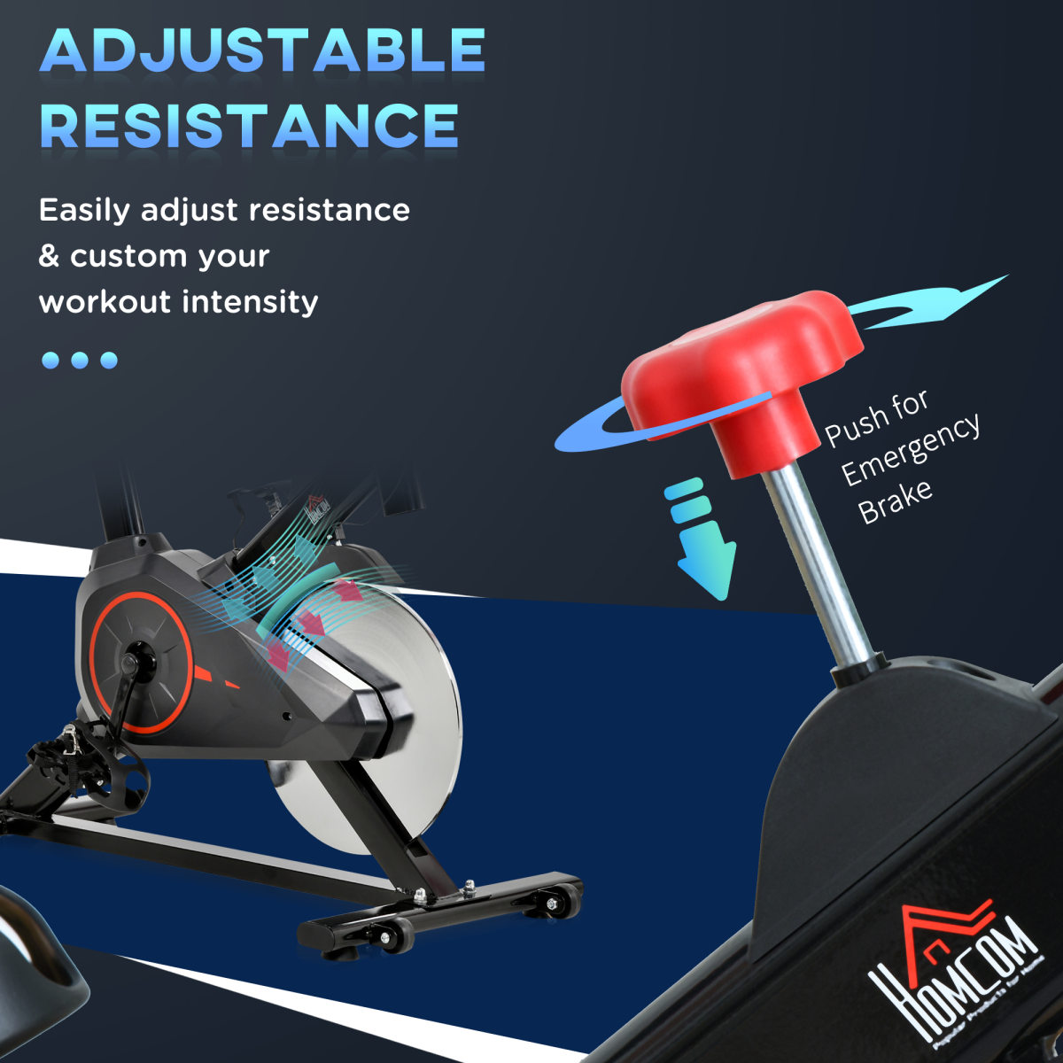 HOMCOM Indoor Exercise Bike with Adjustable Height, Resistance - Image 8
