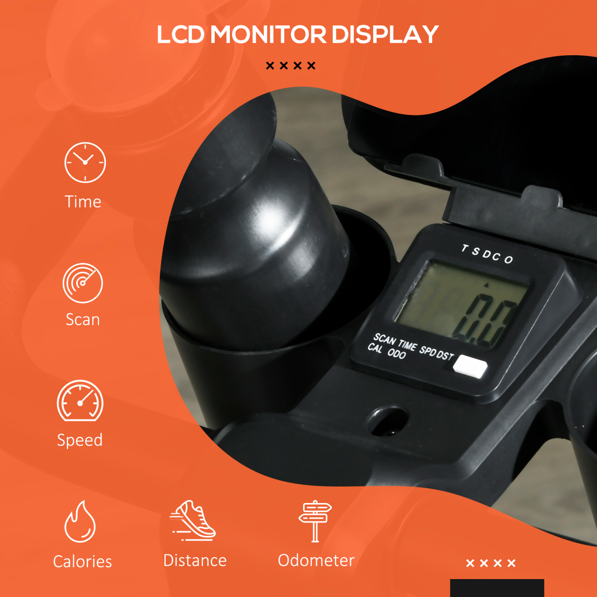 SPORTNOW Exercise Bike Stationary Bike with LCD Display for Home Cardio Workout - Image 8