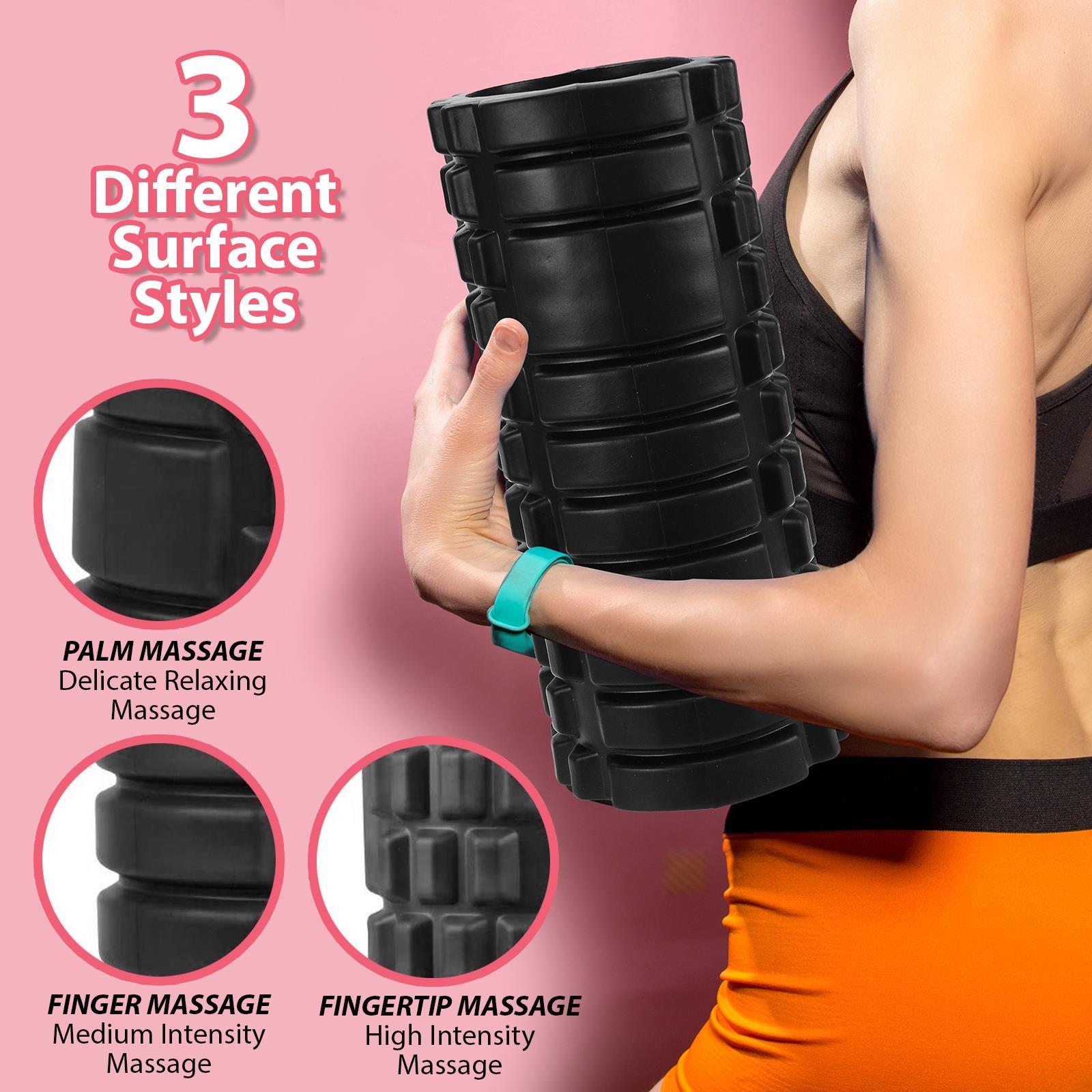 Yoga Foam Roller Black AS-04045 - Image 4