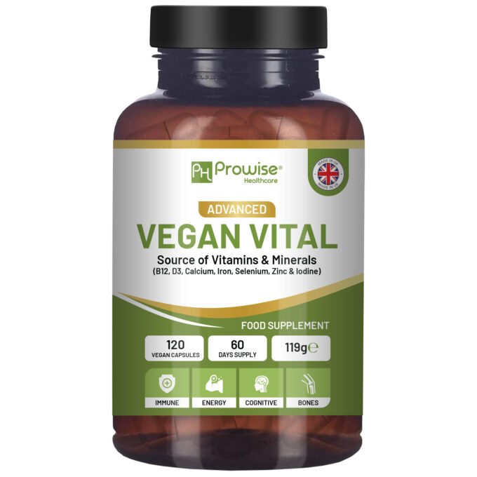 Vegan Vital Multivitamins and Minerals | 120 Vegan Multivitamin Capsule by Prowise Healthcare