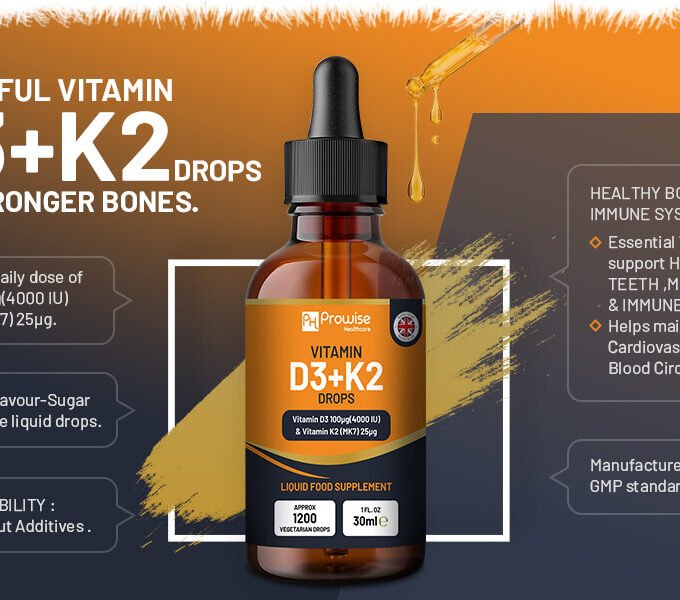 Vitamin D3 4000iu + K2 MK7 25µg Orange Liquid Drops I High Strength 30ml Bottle