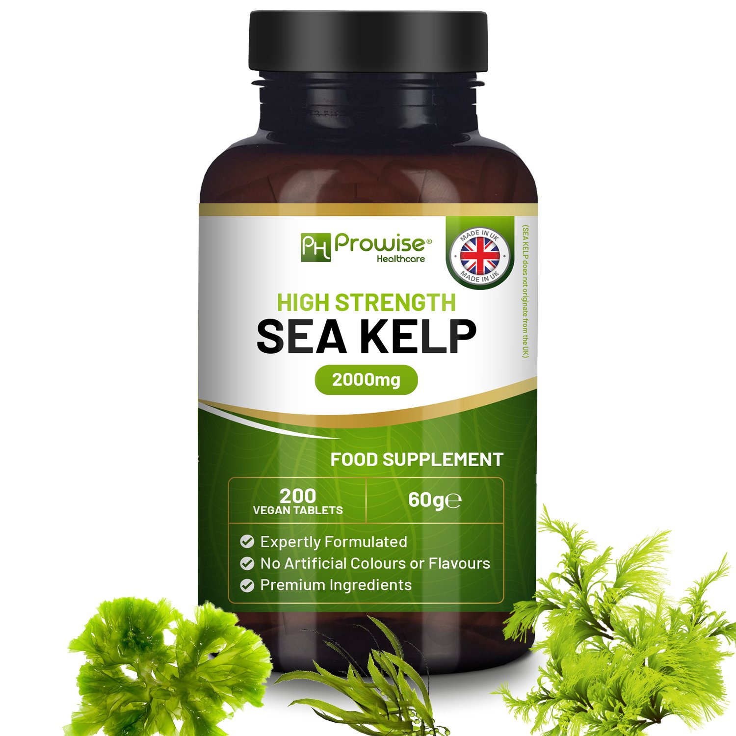 Sea Kelp 2000mg 200 Vegan Tablets | Natural Source of Iodine | Premium Ingredients | Proudly made in the UK by Prowise - Image 7
