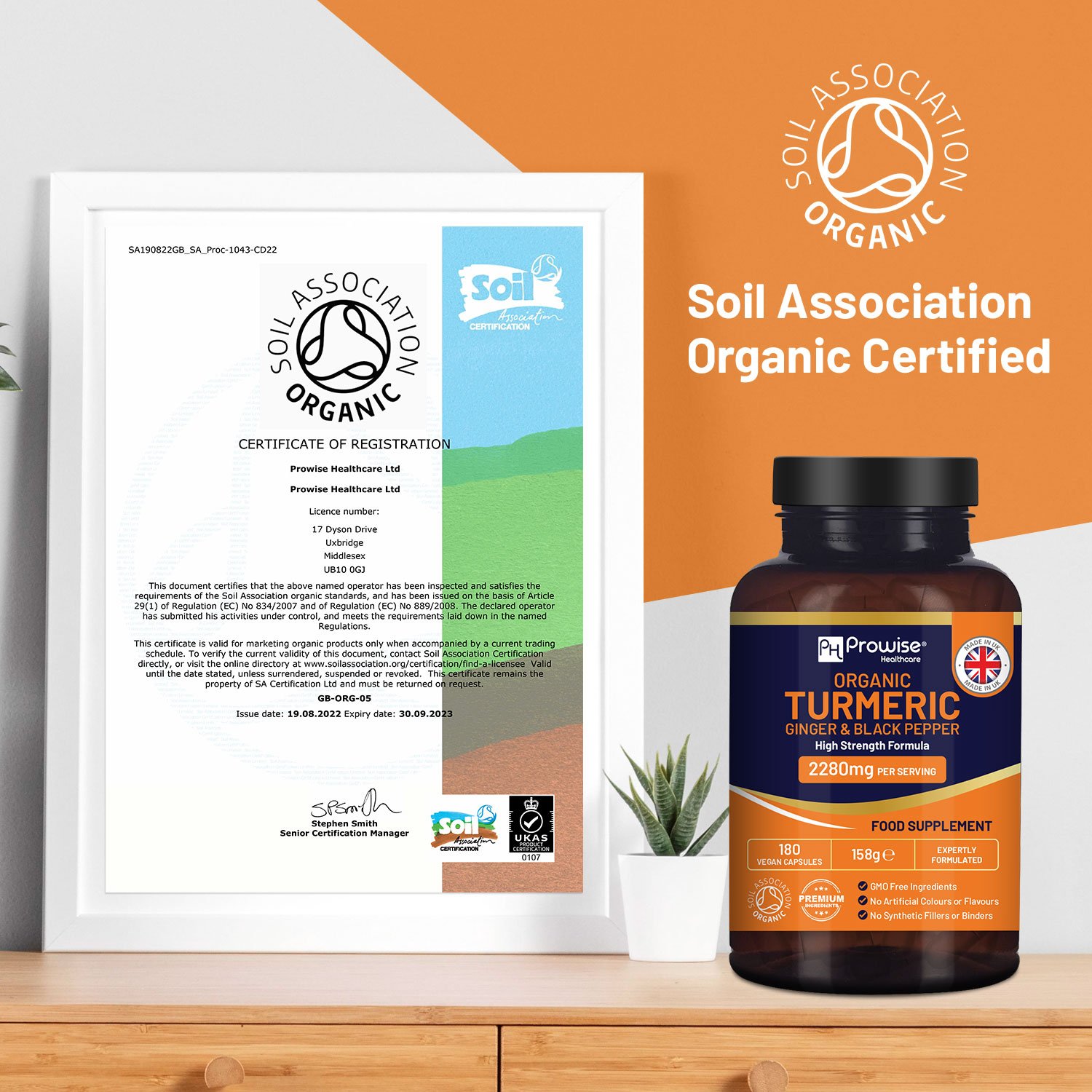 Organic Turmeric 2280mg (High Strength) with Black Pepper & Ginger - 180 Vegan Turmeric Capsules - Image 7