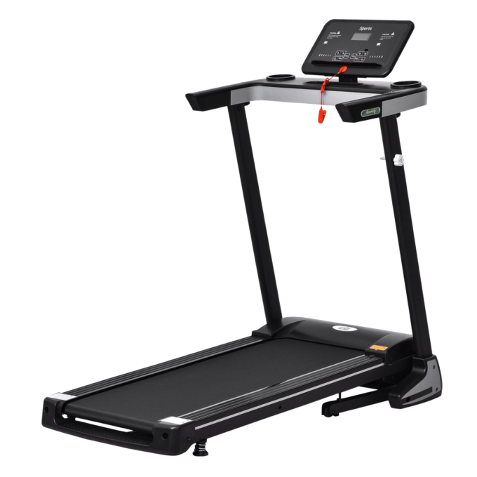500W Motorised Treadmill 1-12km/h Folding Frame Wheels Preset Programs HOMCOM