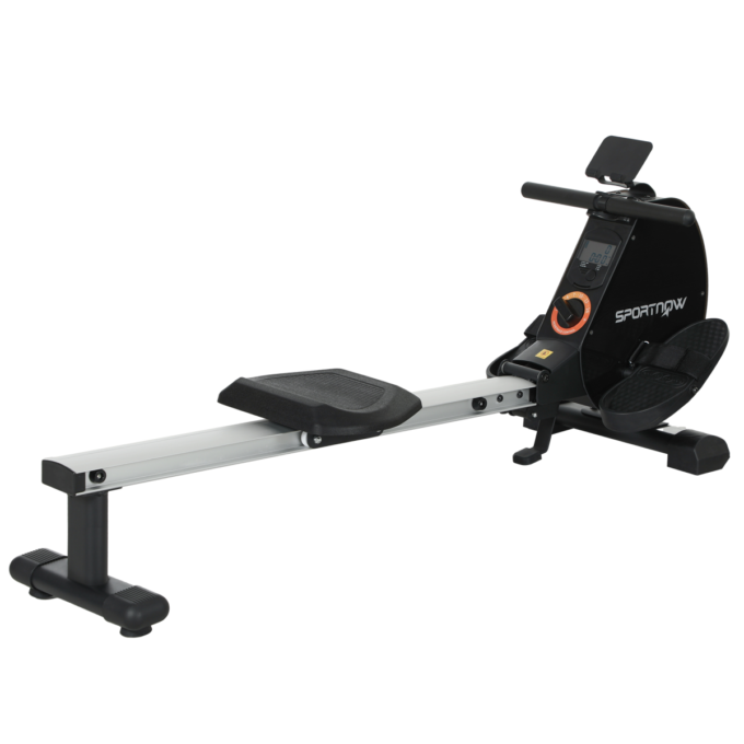 SPORTNOW Folding Magnetic Rowing Machine with Dual Aluminium Slide Rail