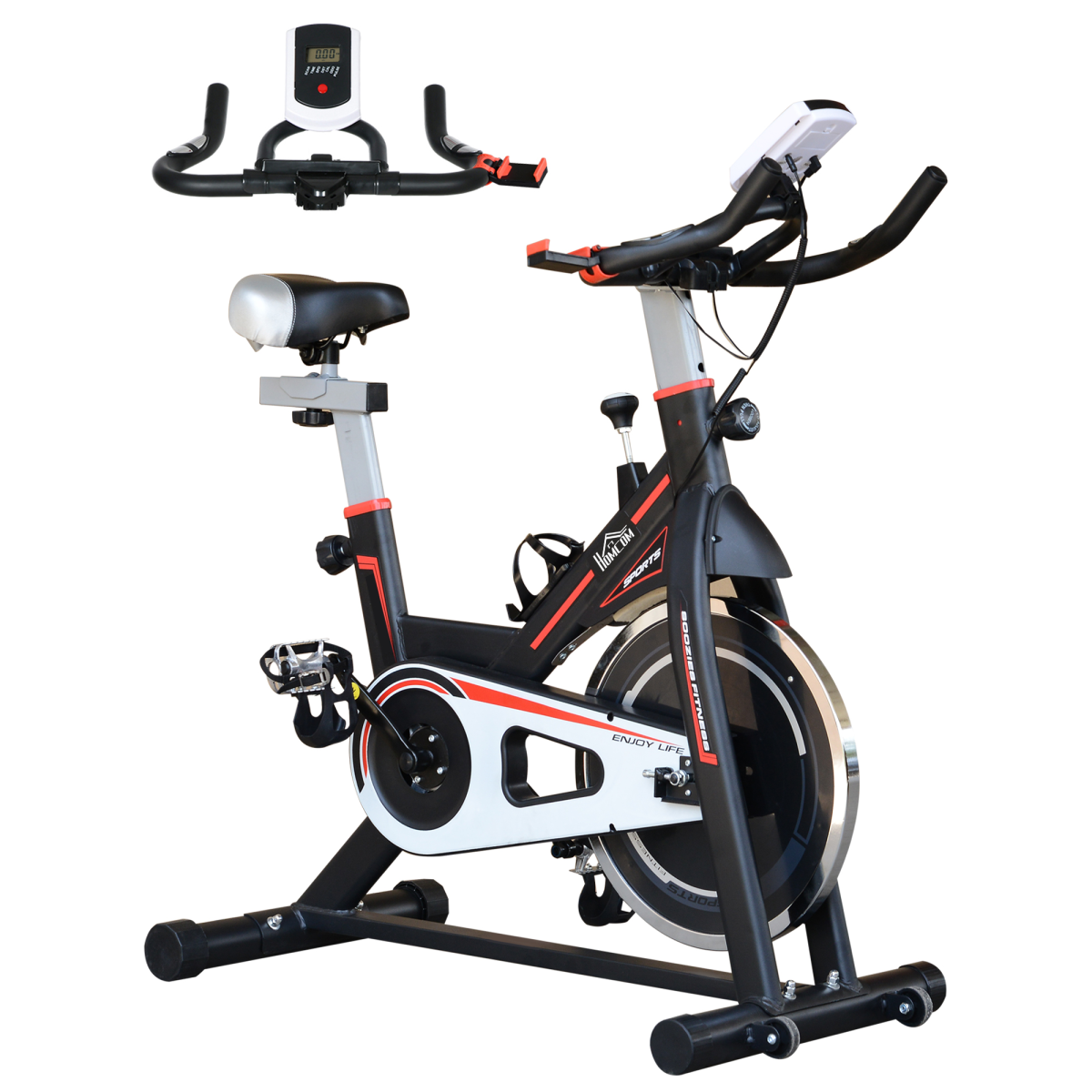 HOMCOM 8kg Flywheel Exercise Racing Bicycle Cardio Adjustable Resistance LCD