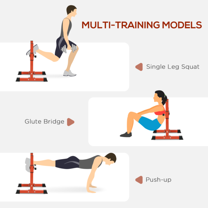SPORTNOW Bulgarian Split Squat Stand, 12-Level Leg Training Machine