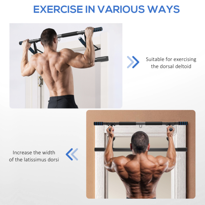 SPORTNOW Pull-Up Bar Doorway Push Up Stand w/ Resistance Bands for Home Gym