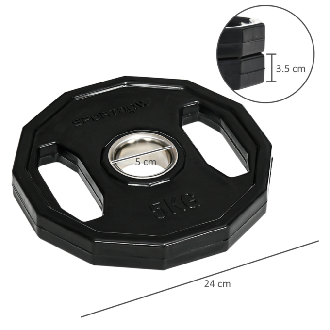 SPORTNOW Olympic Weight Plates Set with 2"/5cm Holes for Home Gym