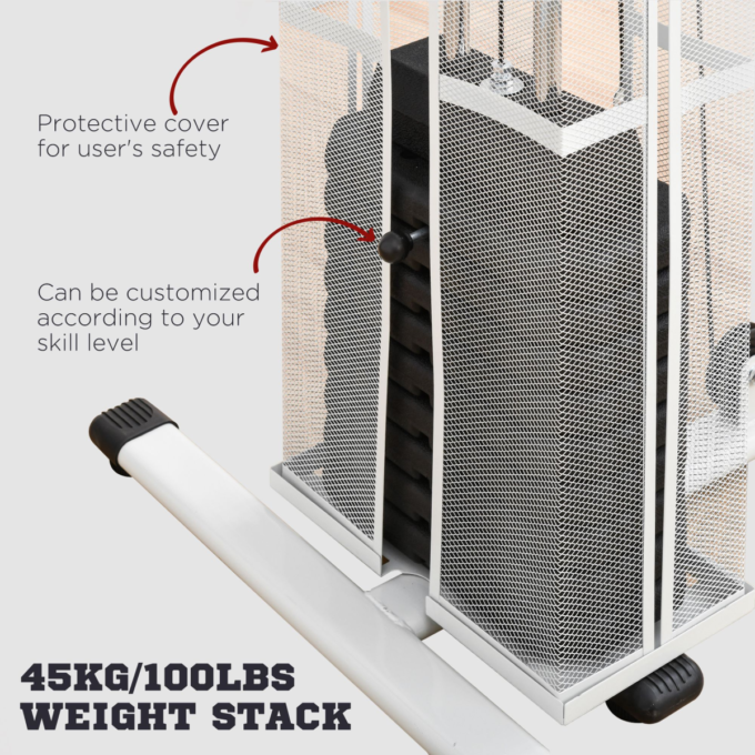 HOMCOM Multifunction Home Gym Weight Training Station Machine White