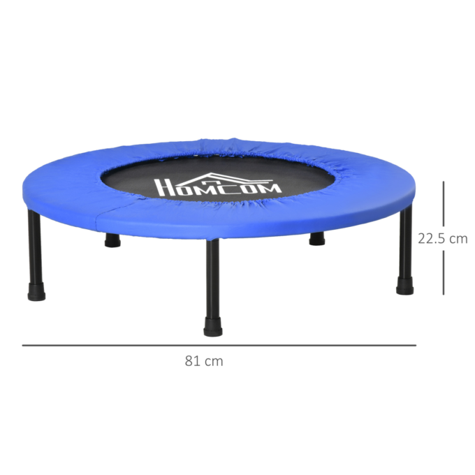 HOMCOM Φ81cm Fitness Trampoline Exercise, Max Load 100 KG, Blue Black