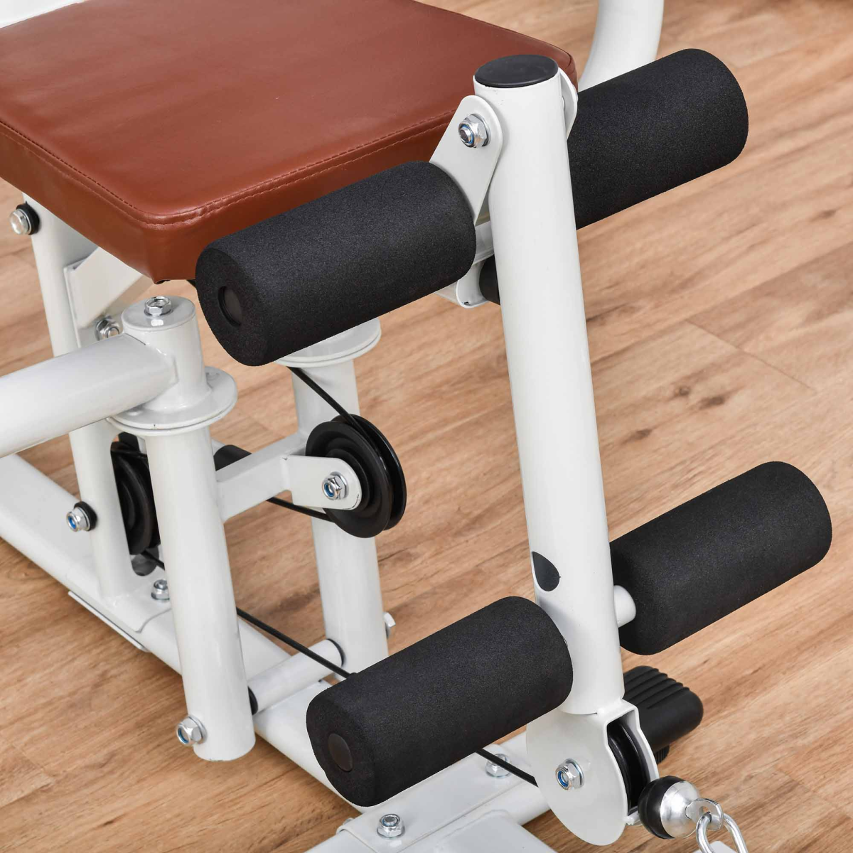 HOMCOM Multifunction Home Gym Weight Training Station Machine White - Image 7