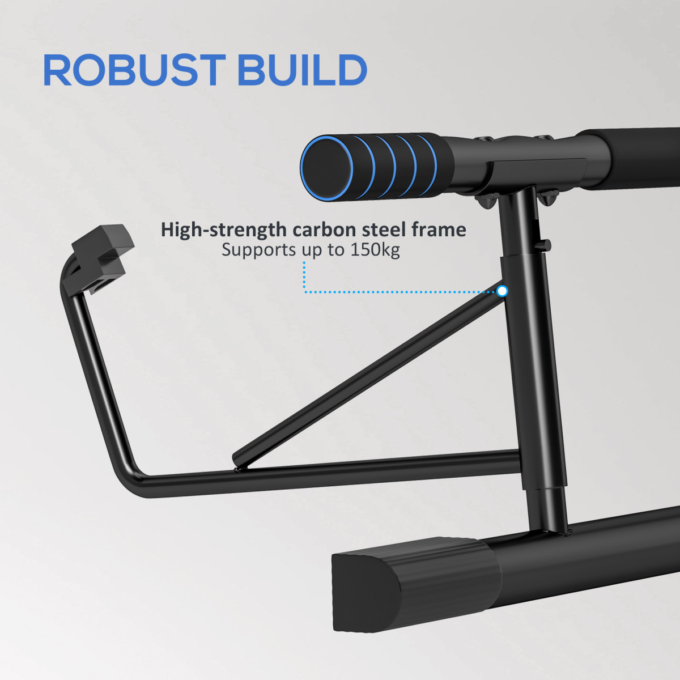 SPORTNOW Pull-Up Bar Doorway Push Up Stand w/ Resistance Bands for Home Gym