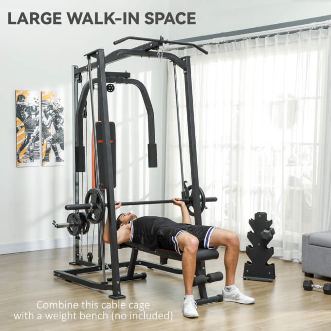 SPORTNOW Multi-Gym Smith Machine Power Cage for Home Gym Weight Lifting