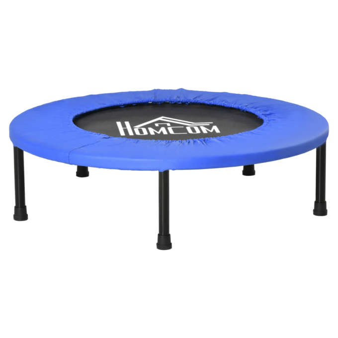 HOMCOM Φ81cm Fitness Trampoline Exercise, Max Load 100 KG, Blue Black