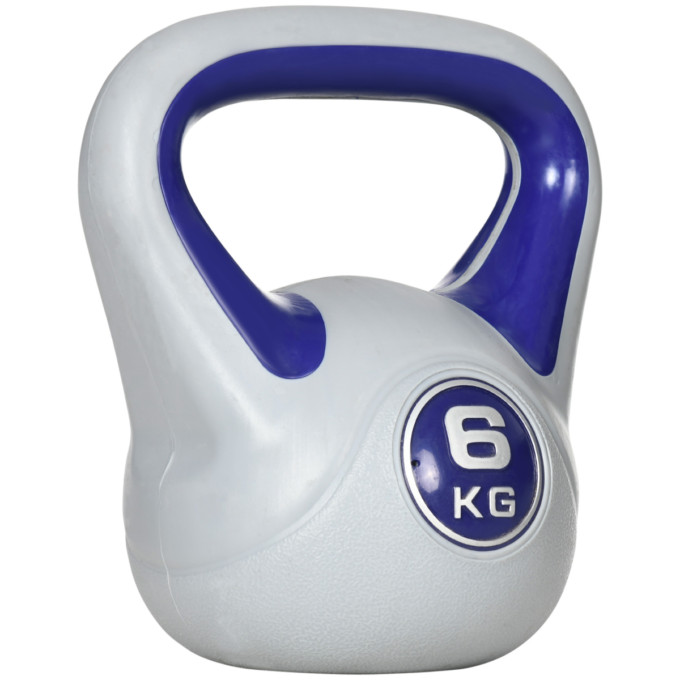 SPORTNOW 6kg Kettle Bell with Handle for Home Gym, Purple and Grey