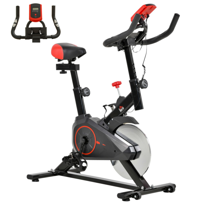 HOMCOM Indoor Exercise Bike with Adjustable Height, Resistance