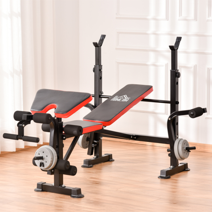Multi-Function Adjustable Weight Training Bench Gym Fitness Lifting HOMCOM