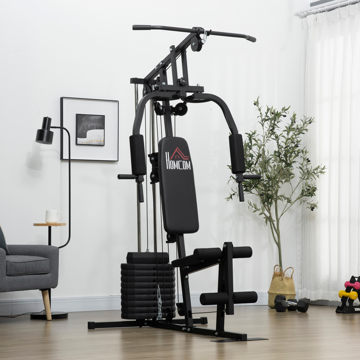 Multifunction Home Gym Machine with 45kg Weights for Full Body Workout HOMCOM - Image 2