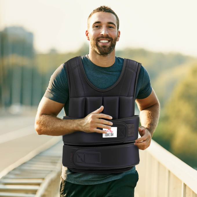 10KGS Adjustable Weight Vest Running Gym Training Weight Loss, Black