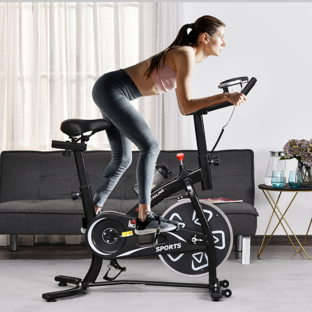 Exercise Training Bike Indoor Cycling Bicycle Trainer LCD Monitor - Image 2