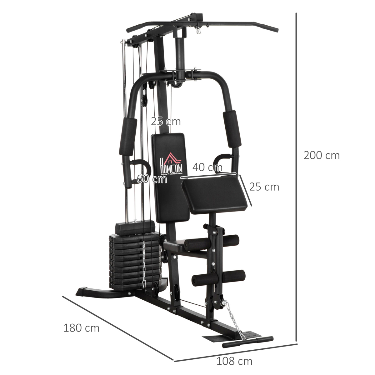 Multifunction Home Gym Machine with 45kg Weight Stack, for Full Body Workout - Image 3