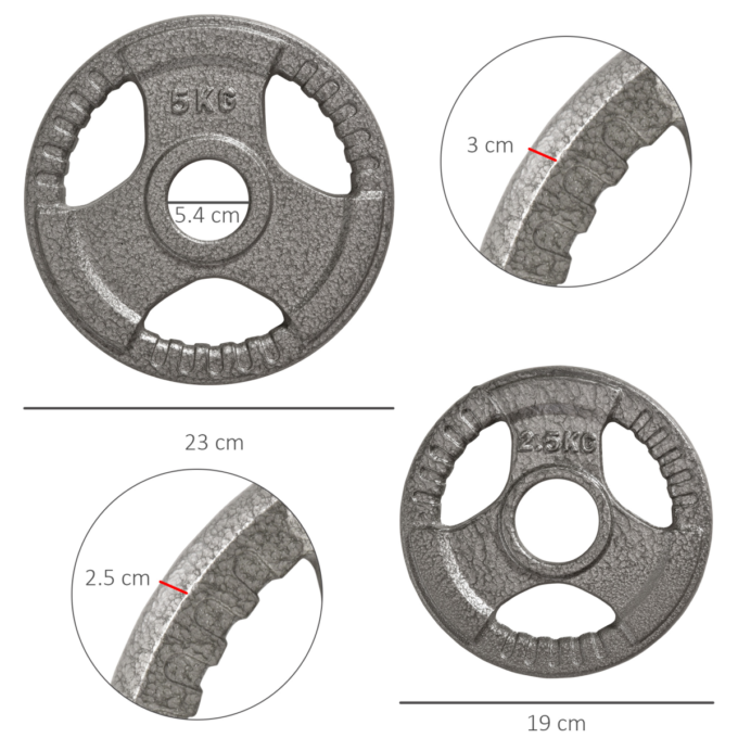 2" Olympic Weight Plates Sets for StrengthTraining w/ Weight 2 x 5kg, 2 x 2.5kg